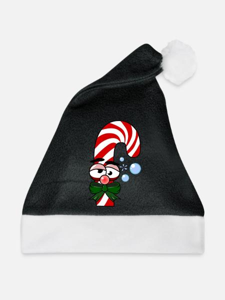 Besoffene Zuckerstange - Weihnachtsmütze - Schwarz/Weiß - Vorne