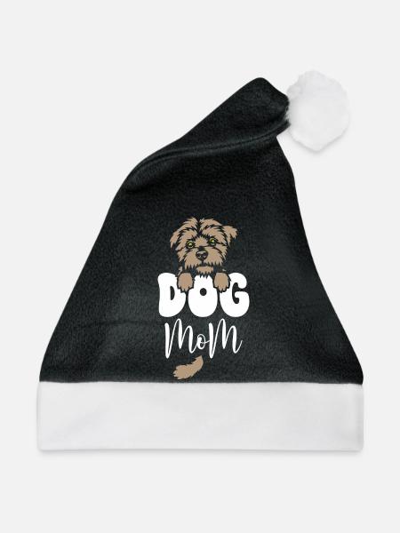 Dog Mom - Weihnachtsmütze - Schwarz/Weiß