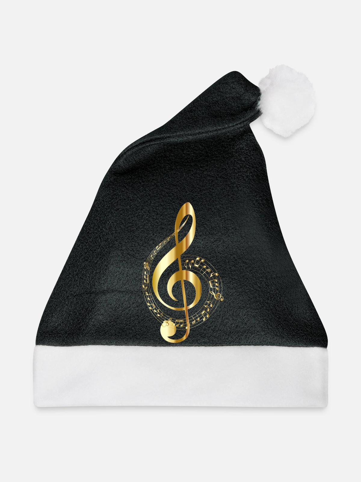 Musiknote - Weihnachtsmütze - Schwarz/Weiß - Vorne