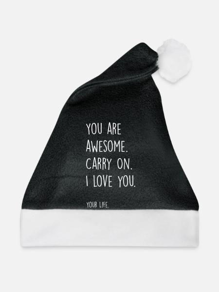 Awesome - Weihnachtsmütze - Schwarz/Weiß