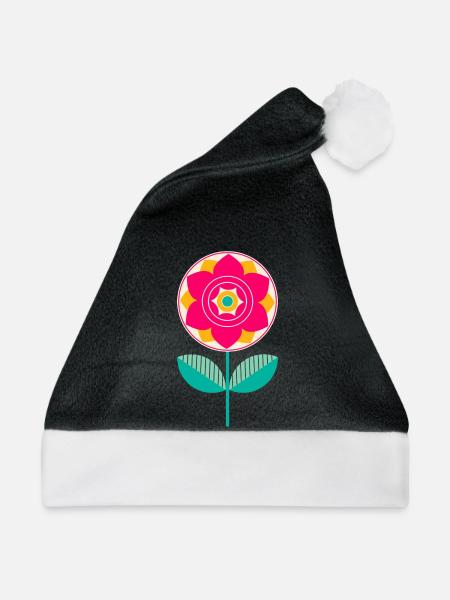Süße bunte Blume - Weihnachtsmütze - Schwarz/Weiß