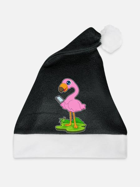 Flamingo Smartphone - Weihnachtsmütze - Schwarz/Weiß