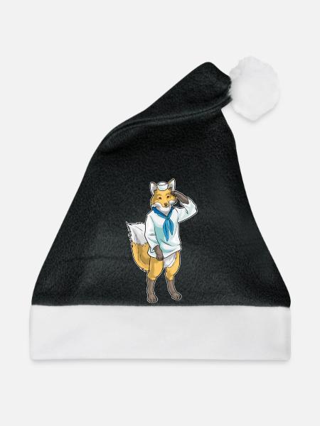 Fuchs Seemann Seemannsmütze - Weihnachtsmütze - Schwarz/Weiß