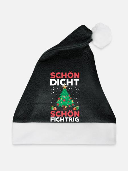 Weihnachtsmann Fichten Weihnachtsbaum Weihnachten - Weihnachtsmütze - Schwarz/Weiß