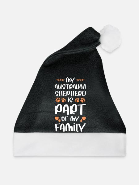 Australian Shepherd Familienliebe - Weihnachtsmütze - Schwarz/Weiß