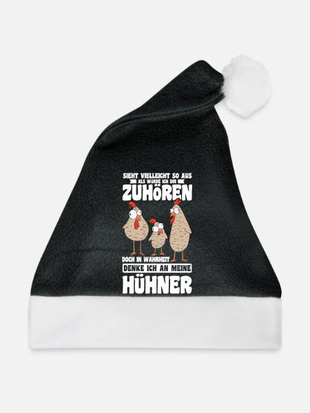 Hühnerflüsterer Huhn Hühnerhalter Hühner - Weihnachtsmütze - Schwarz/Weiß