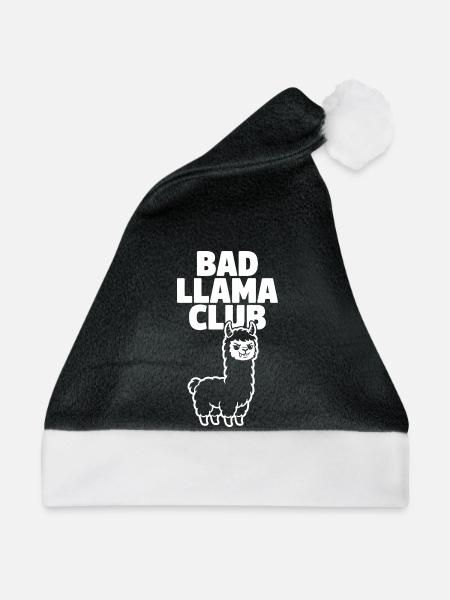 Bad Llama Club – Freches Lama - Weihnachtsmütze - Schwarz/Weiß
