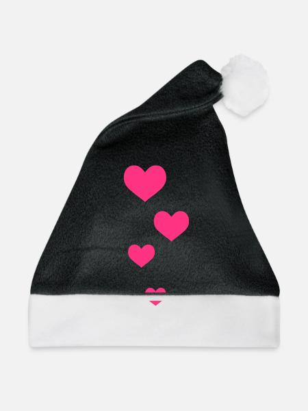 herz - Weihnachtsmütze - Schwarz/Weiß