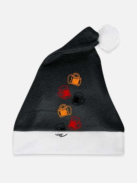 Bier Bierglas - Weihnachtsmütze - Schwarz/Weiß