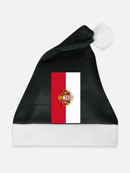 Telefongeschäft der Flagge von Monaco - Weihnachtsmütze - Schwarz/Weiß