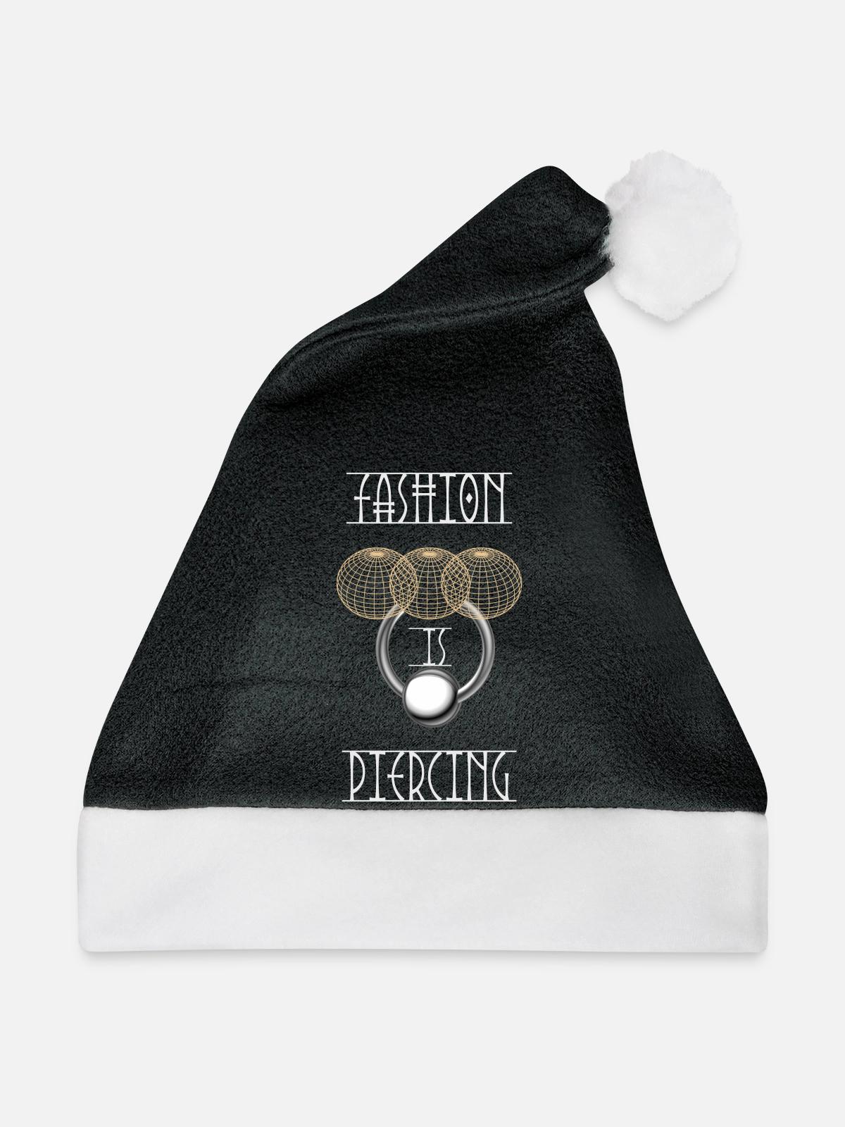 Mode ist Piercing - Weihnachtsmütze - Schwarz/Weiß - Vorne