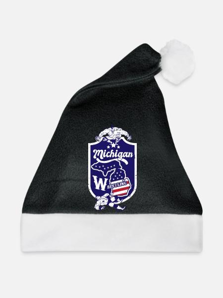 Michigan Wrestling - Weihnachtsmütze - Schwarz/Weiß - Vorne