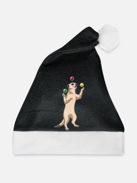 Erdmännchen Jongleur Jonglieren - Weihnachtsmütze - Schwarz/Weiß