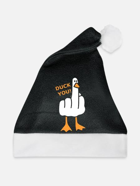 Freche Ente - Duck You! - Weihnachtsmütze - Schwarz/Weiß