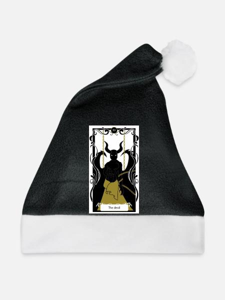 Teufel - Weihnachtsmütze - Schwarz/Weiß - Vorne