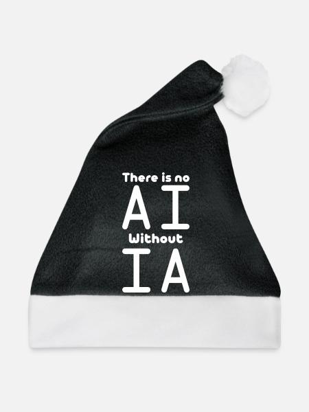 Keine KI ohne IA-Maschine für künstliche Intelligenz - Weihnachtsmütze - Schwarz/Weiß - Vorne
