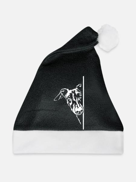 Galgo Kopf "Black Edition" - Weihnachtsmütze - Schwarz/Weiß