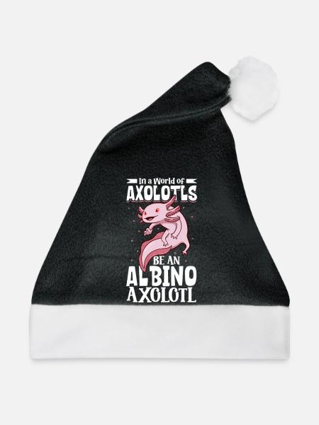 Sei ein Albino Axolotl - Weihnachtsmütze - Schwarz/Weiß - Vorne