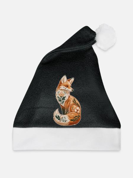 Fuchs dekorativ - Weihnachtsmütze - Schwarz/Weiß