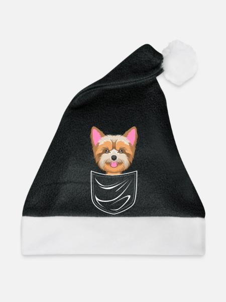 Yorkshire Terrier - Weihnachtsmütze - Schwarz/Weiß