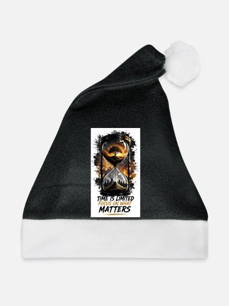 Zeitlimit: Fokus auf Wesentliches - Weihnachtsmütze - Schwarz/Weiß - Vorne