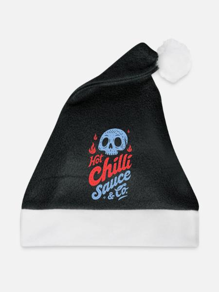 Blauer Totenkopf Chili-Sauce Design - Weihnachtsmütze - Schwarz/Weiß