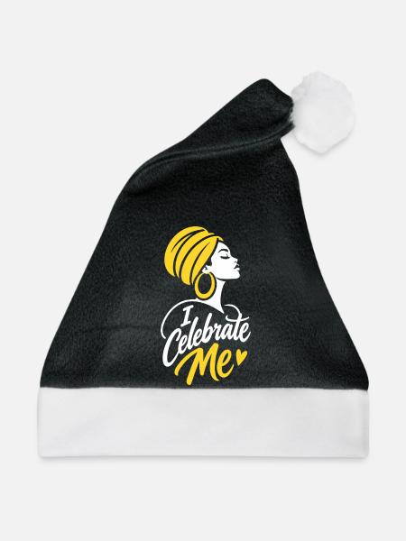 Celebrate Me Afro Queen - Weihnachtsmütze - Schwarz/Weiß - Vorne