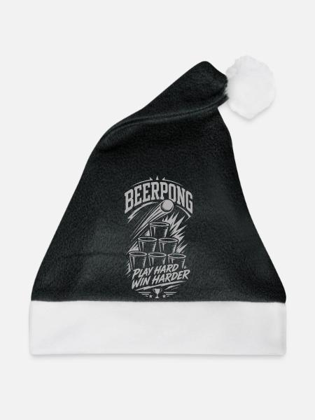 Beer Pong - Weihnachtsmütze - Schwarz/Weiß