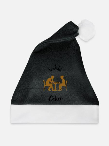 Schachbrett im Café - Weihnachtsmütze - Schwarz/Weiß