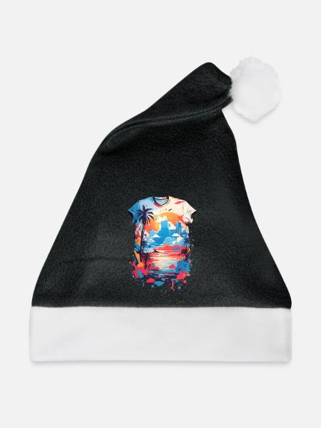 Karibik Shirt - Weihnachtsmütze - Schwarz/Weiß