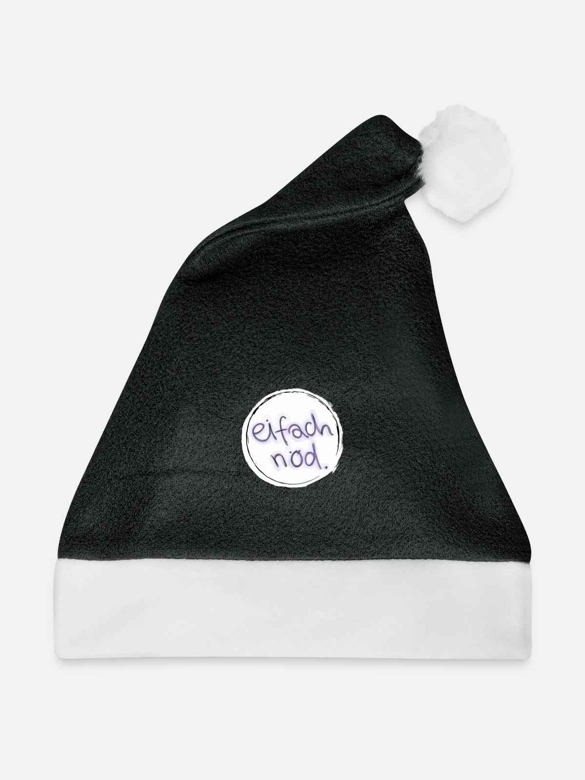 eifach nöd. - Weihnachtsmütze - Schwarz/Weiß - Vorne