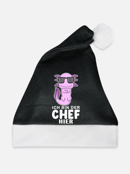 Cool Axolotl Chef - Weihnachtsmütze - Schwarz/Weiß