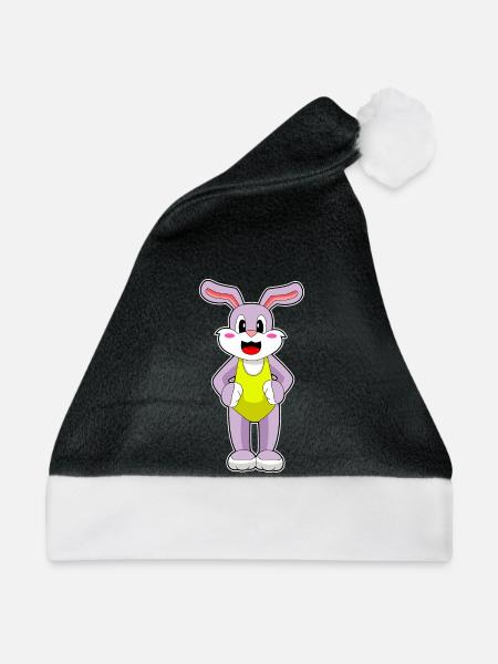 Hase Schwimmen Badeanzug Sommer - Weihnachtsmütze - Schwarz/Weiß - Vorne
