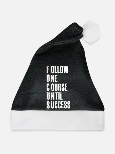 Follow One Course Until Success - Weihnachtsmütze - Schwarz/Weiß - Vorne