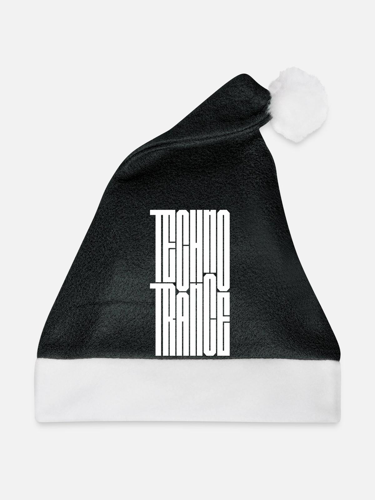 Techno-Trance-Logodesign - Weihnachtsmütze - Schwarz/Weiß - Vorne