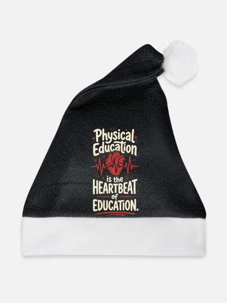 Sportlehrer Physical Education is The Heartbeat - Weihnachtsmütze - Schwarz/Weiß - Vorne