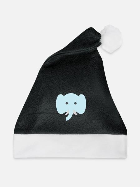 Elephant Süß Gezeichnet - Weihnachtsmütze - Schwarz/Weiß