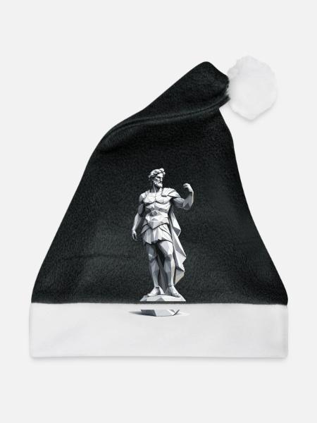 Griechischer Gott - Low Poly Design - Weihnachtsmütze - Schwarz/Weiß