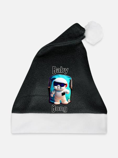 Baby Chill Maskottchen - Weihnachtsmütze - Schwarz/Weiß - Vorne