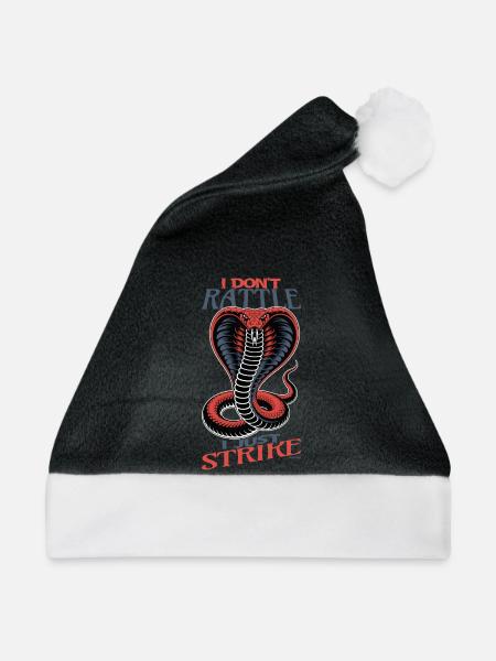 Rot-graues Kobra-Schlagdesign - Weihnachtsmütze - Schwarz/Weiß