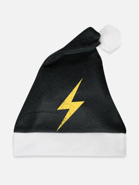 Blitzsymbol Energie Grafik - Weihnachtsmütze - Schwarz/Weiß
