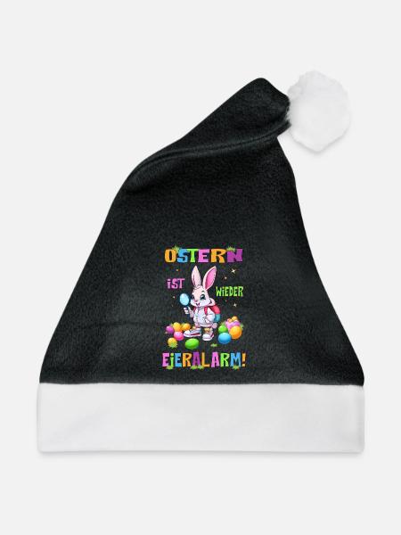 Ostern, Eieralarm - Weihnachtsmütze - Schwarz/Weiß