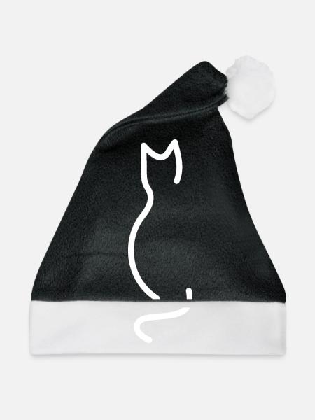 Cat simple white - Weihnachtsmütze - Schwarz/Weiß