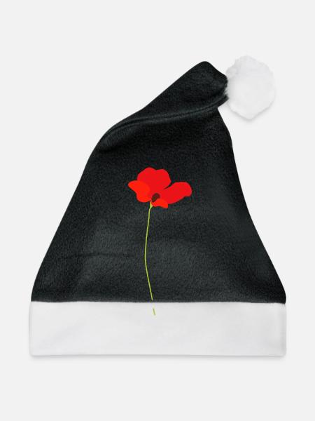 Mohnblume - Weihnachtsmütze - Schwarz/Weiß