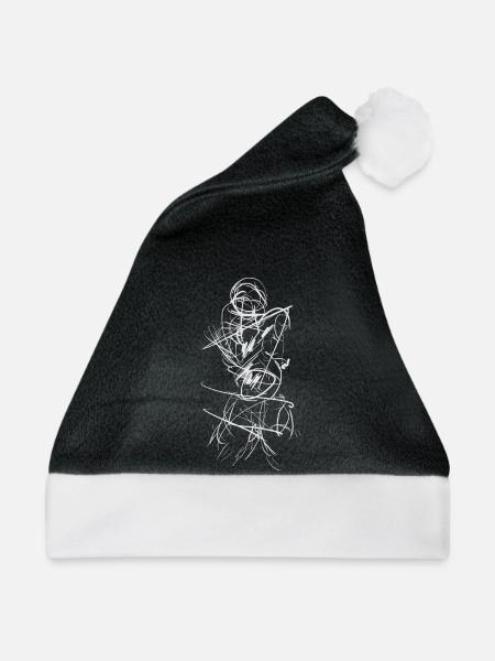 Akt Skizze / Figur Abstrakt - Weihnachtsmütze - Schwarz/Weiß - Vorne