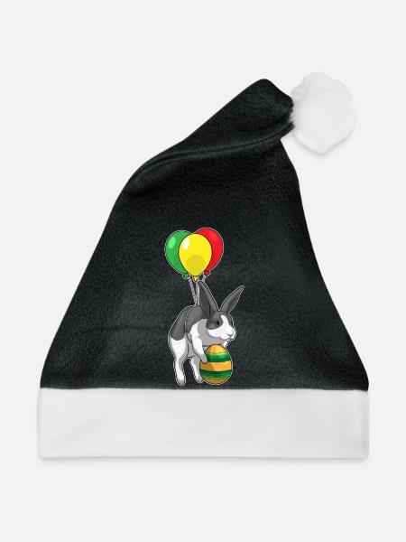 Hase Ostern Luftballon - Weihnachtsmütze - Schwarz/Weiß