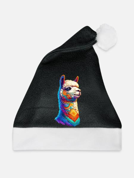 Alpaka - Weihnachtsmütze - Schwarz/Weiß