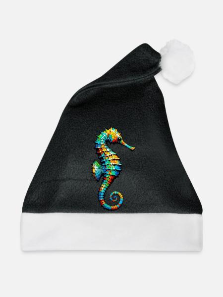Seepferdchen - Weihnachtsmütze - Schwarz/Weiß