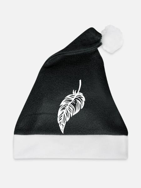 Die weiße Feder - Weihnachtsmütze - Schwarz/Weiß - Vorne