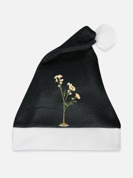 Zarte Blüten - Weihnachtsmütze - Schwarz/Weiß